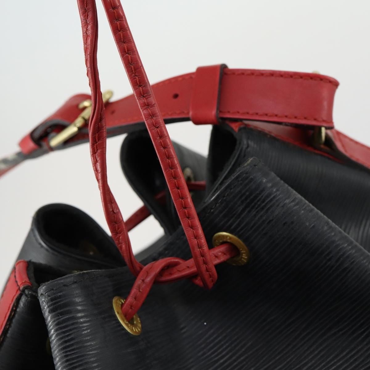 LOUIS VUITTON Epi Noe Shoulder Bag Bicolor Black Red M44017 LV Auth 154341