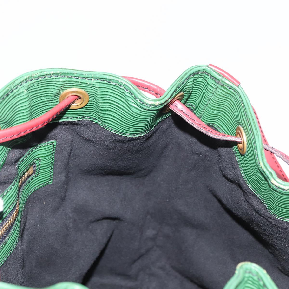 LOUIS VUITTON Epi Petit Noe Shoulder Bag Bicolor Green Red M44147 LV Auth 154342