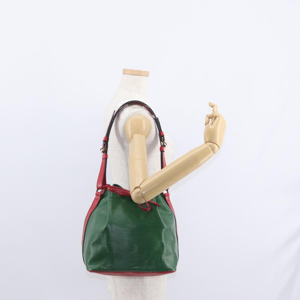 LOUIS VUITTON Epi Petit Noe Shoulder Bag Bicolor Green Red M44147 LV Auth 154342