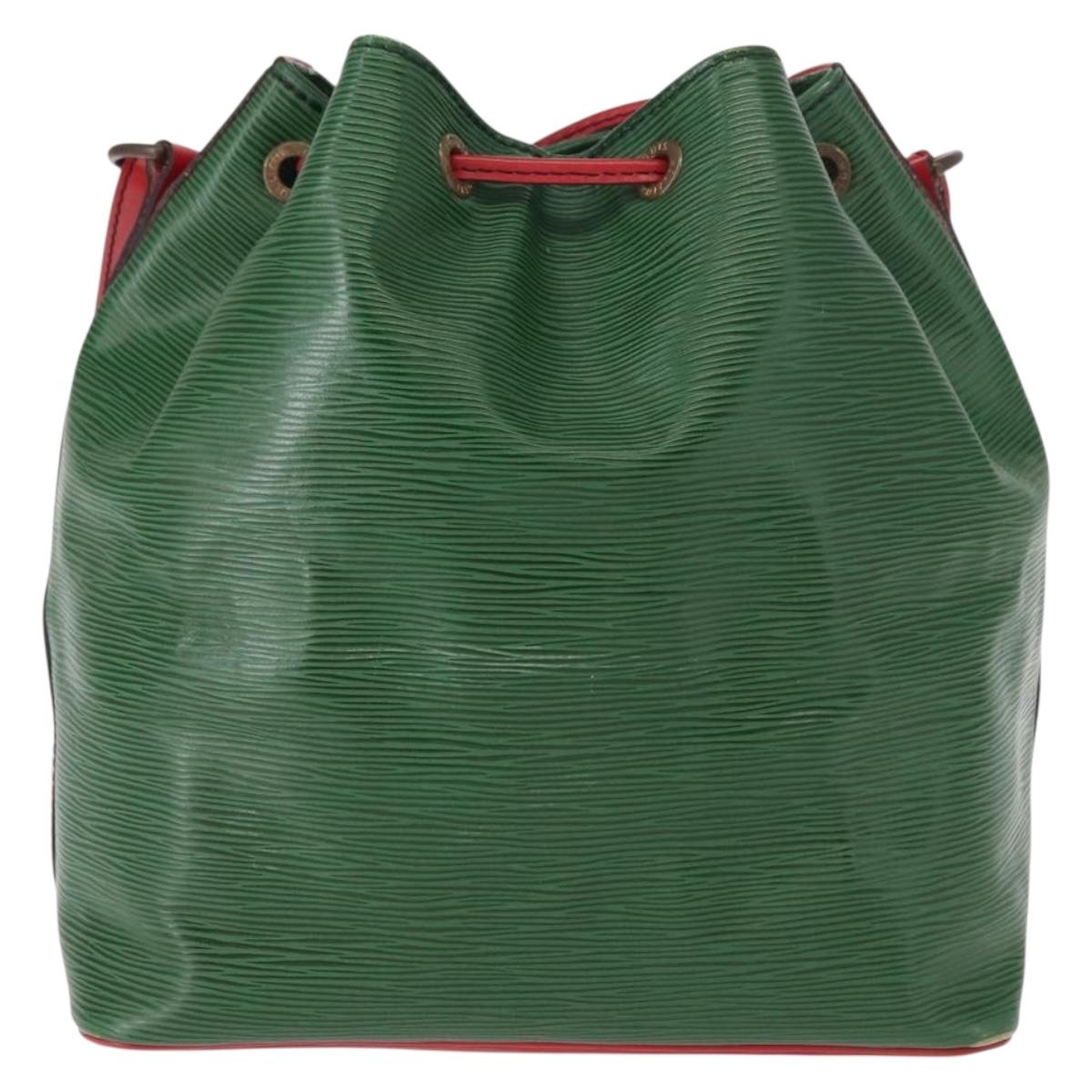 LOUIS VUITTON Epi Petit Noe Shoulder Bag Bicolor Green Red M44147 LV Auth 154342
