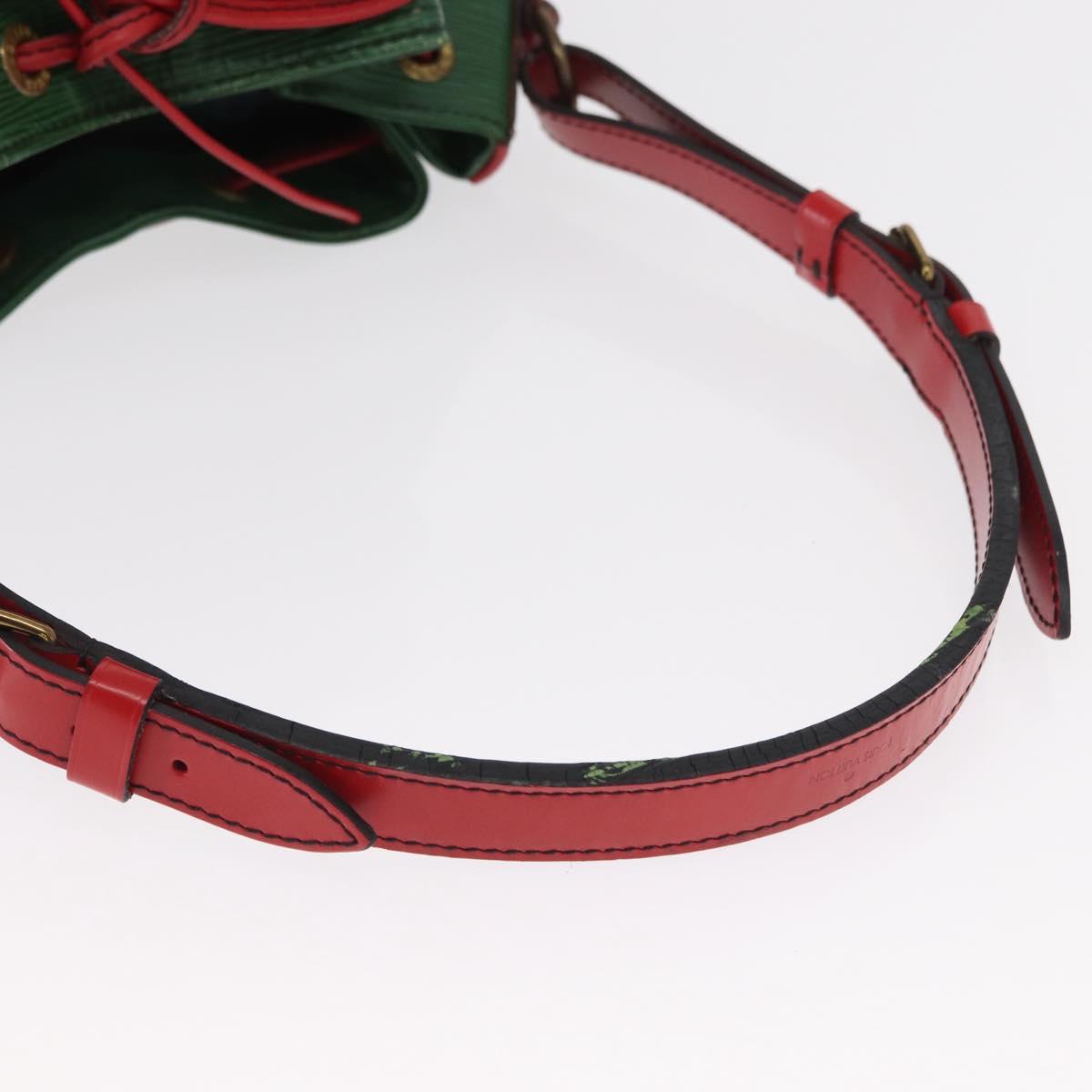 LOUIS VUITTON Epi Petit Noe Shoulder Bag Bicolor Green Red M44147 LV Auth 154342