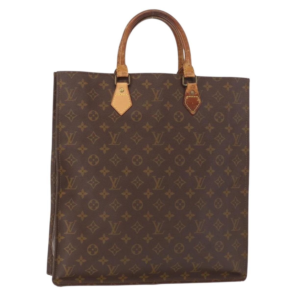 LOUIS VUITTON Monogram Sac Plat Hand Bag M51140 LV Auth 154353