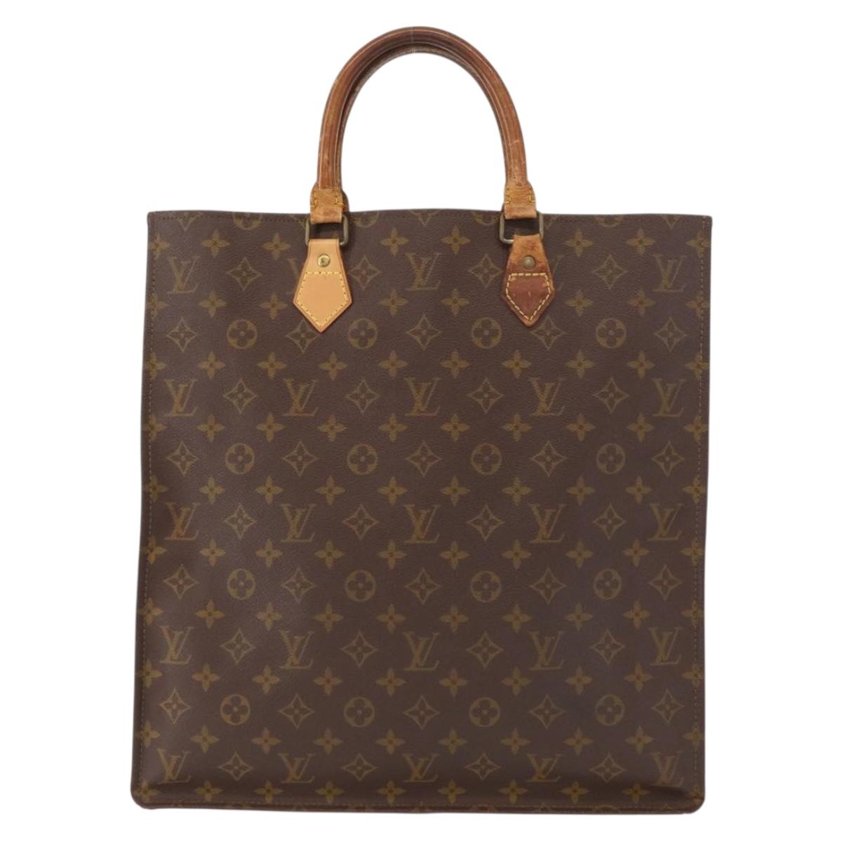 LOUIS VUITTON Monogram Sac Plat Hand Bag M51140 LV Auth 154353