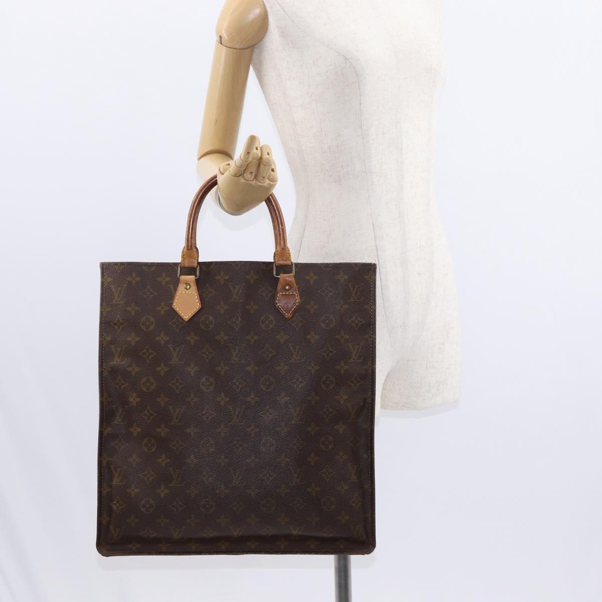 LOUIS VUITTON Monogram Sac Plat Hand Bag M51140 LV Auth 154353