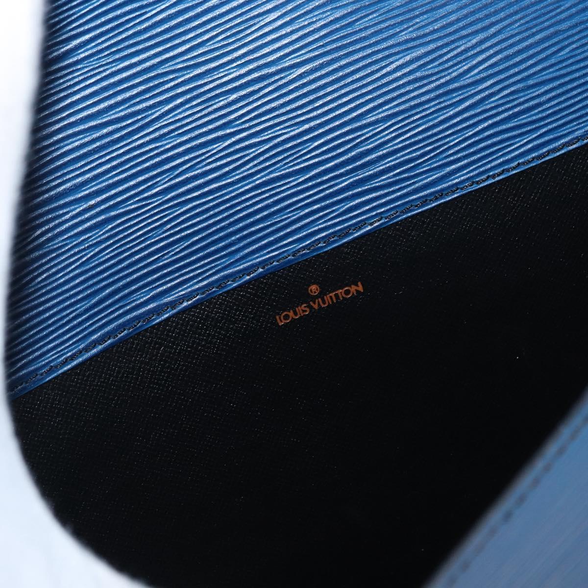 LOUIS VUITTON Epi Porte Documents Senatur Clutch Bag Blue M54455 LV Auth 154359