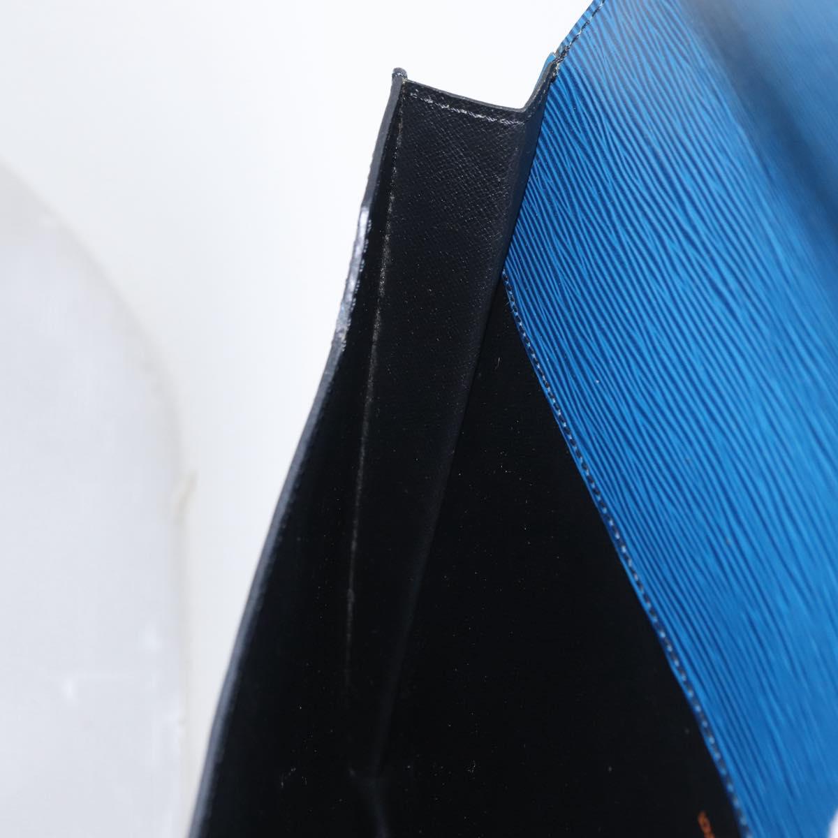 LOUIS VUITTON Epi Porte Documents Senatur Clutch Bag Blue M54455 LV Auth 154359