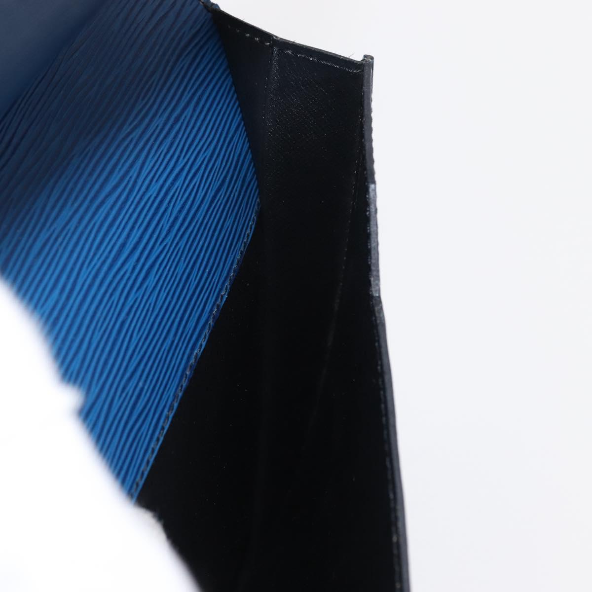 LOUIS VUITTON Epi Porte Documents Senatur Clutch Bag Blue M54455 LV Auth 154359