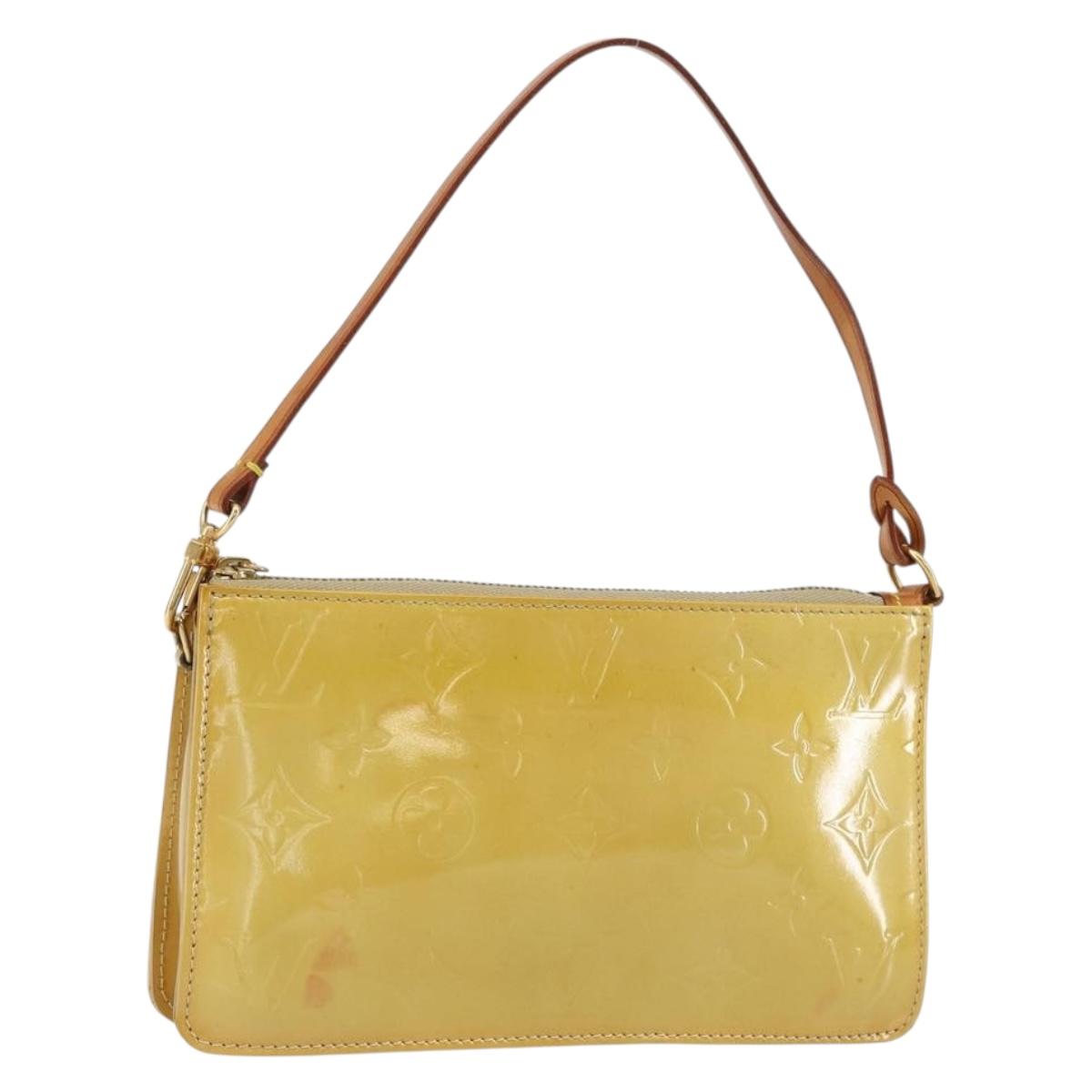 LOUIS VUITTON Monogram Vernis Lexington Pouch Beige M91010 LV Auth 154365