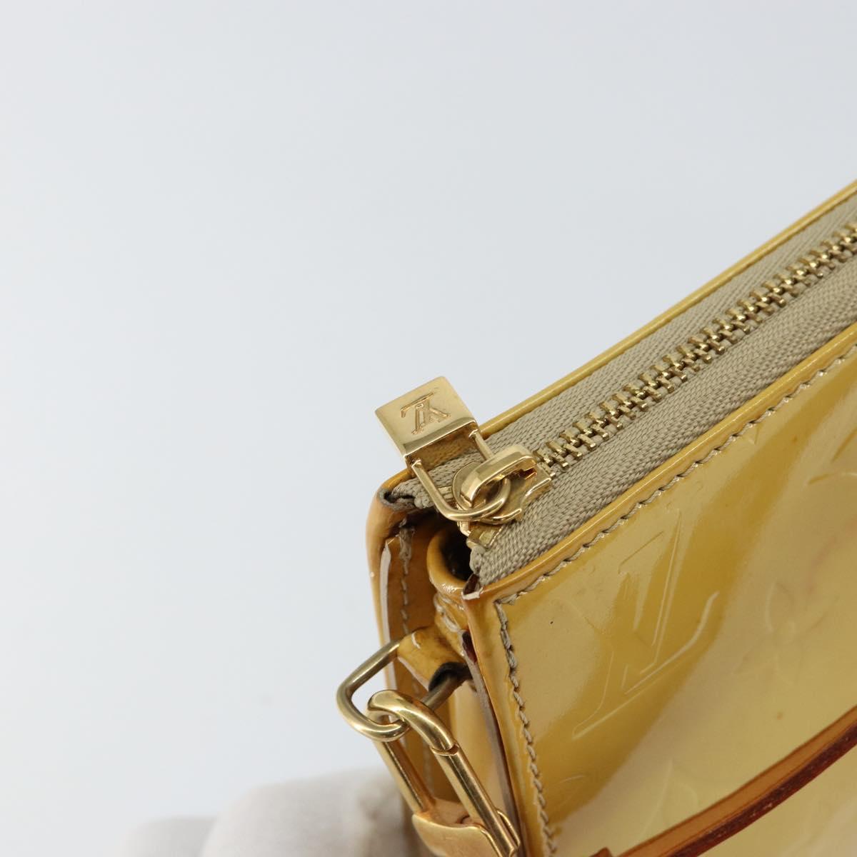 LOUIS VUITTON Monogram Vernis Lexington Pouch Beige M91010 LV Auth 154365