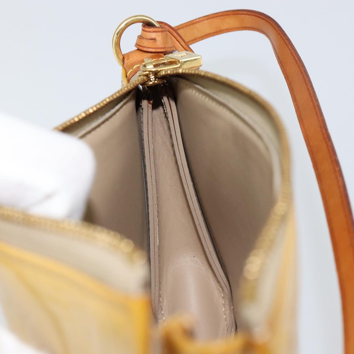 LOUIS VUITTON Monogram Vernis Lexington Pouch Beige M91010 LV Auth 154365