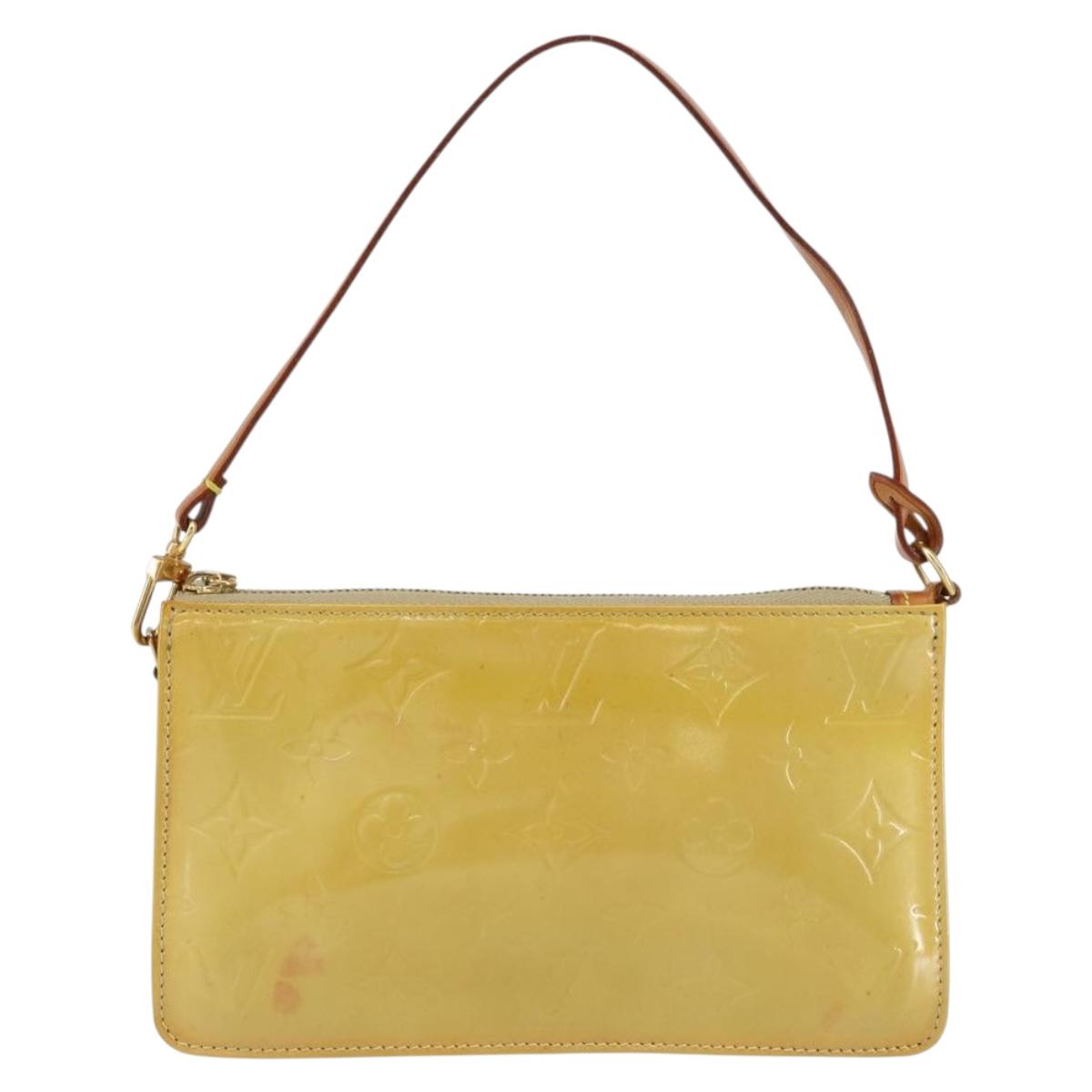 LOUIS VUITTON Monogram Vernis Lexington Pouch Beige M91010 LV Auth 154365