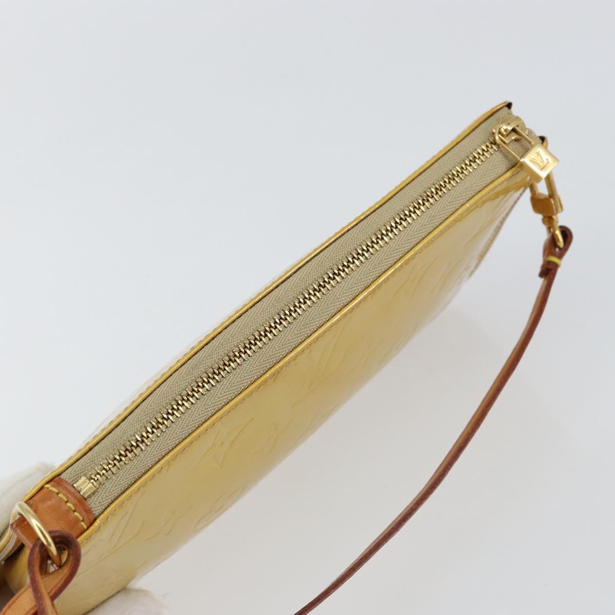 LOUIS VUITTON Monogram Vernis Lexington Pouch Beige M91010 LV Auth 154365