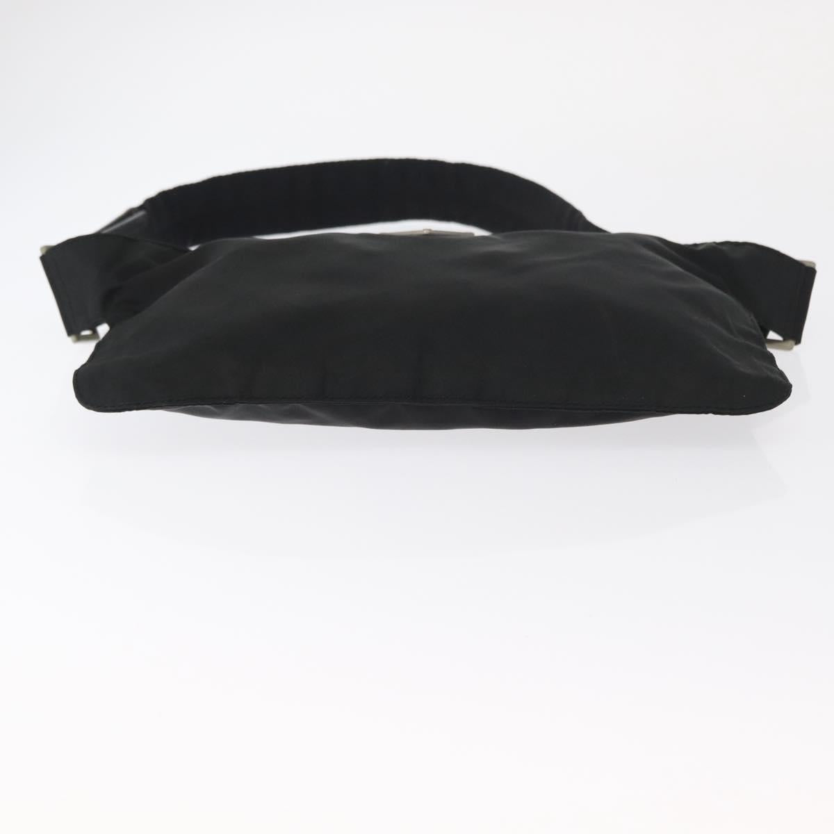 PRADA Waist bag Nylon Black Silver Auth 154367