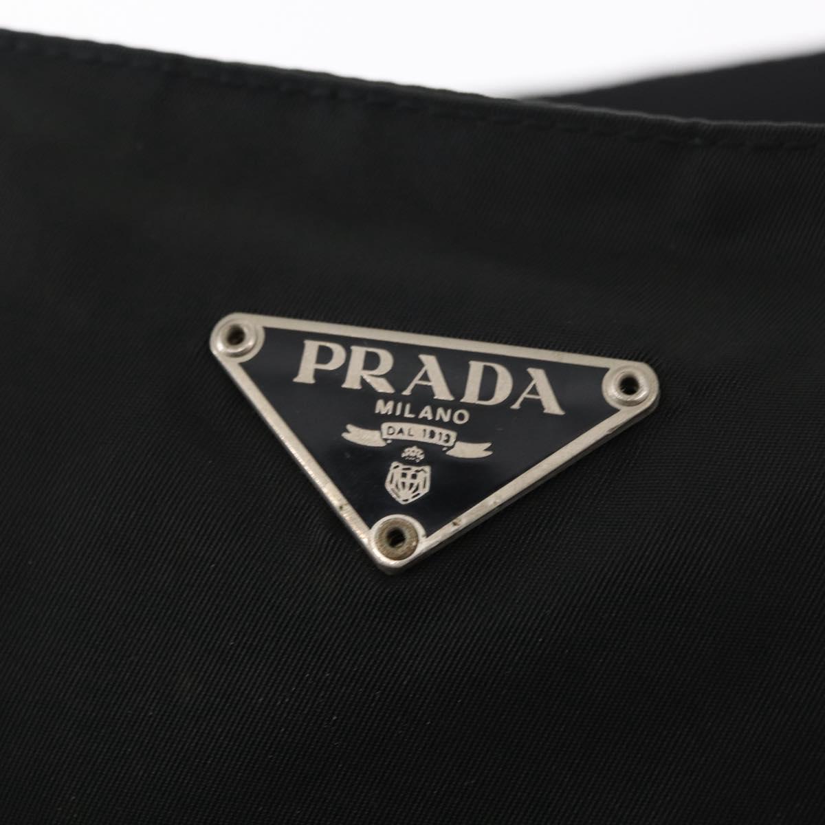 PRADA Waist bag Nylon Black Silver Auth 154367