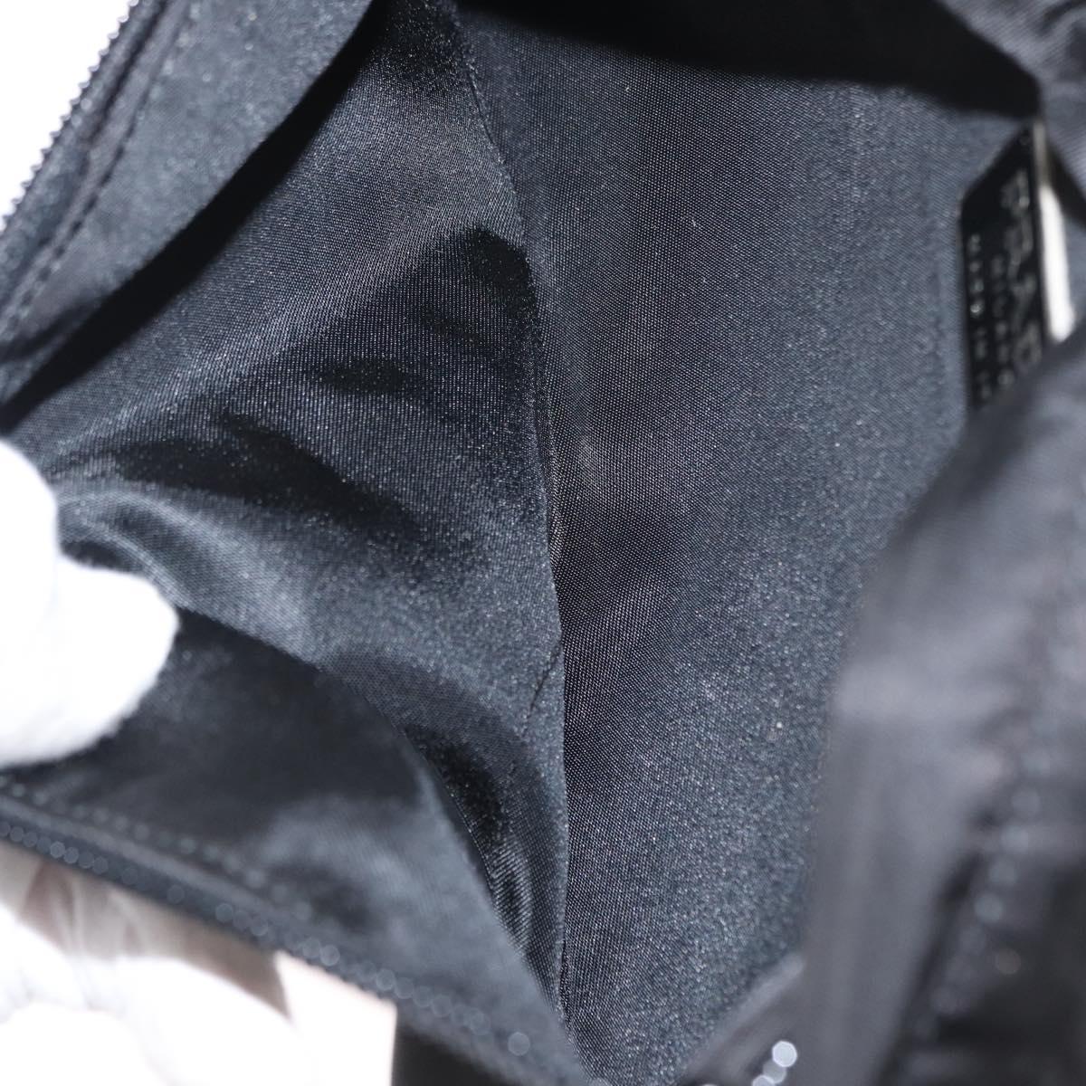 PRADA Waist bag Nylon Black Silver Auth 154367