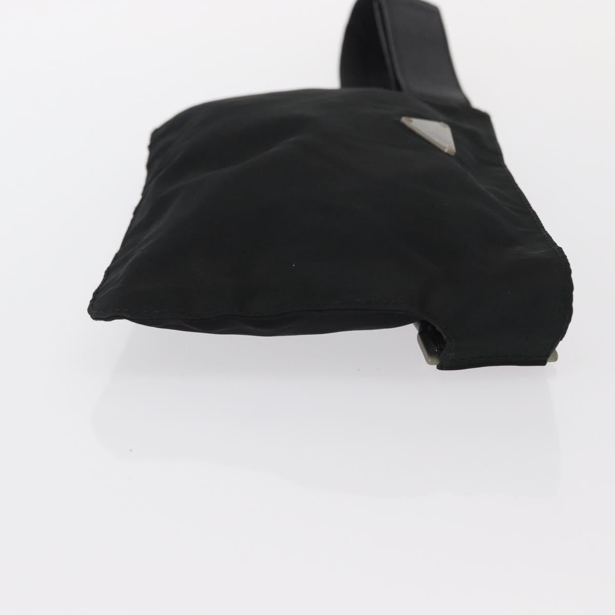 PRADA Waist bag Nylon Black Silver Auth 154367