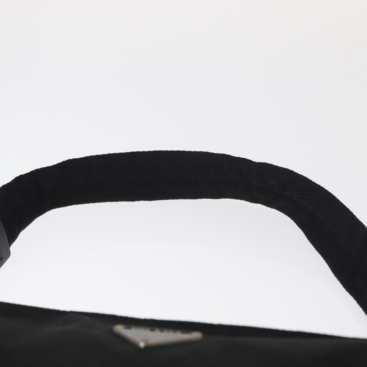 PRADA Waist bag Nylon Black Silver Auth 154367