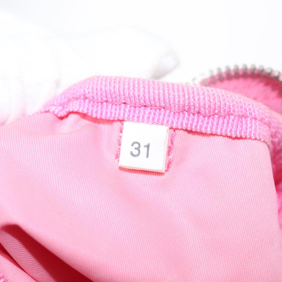 PRADA Hand Bag Nylon Pink Silver Auth 154369