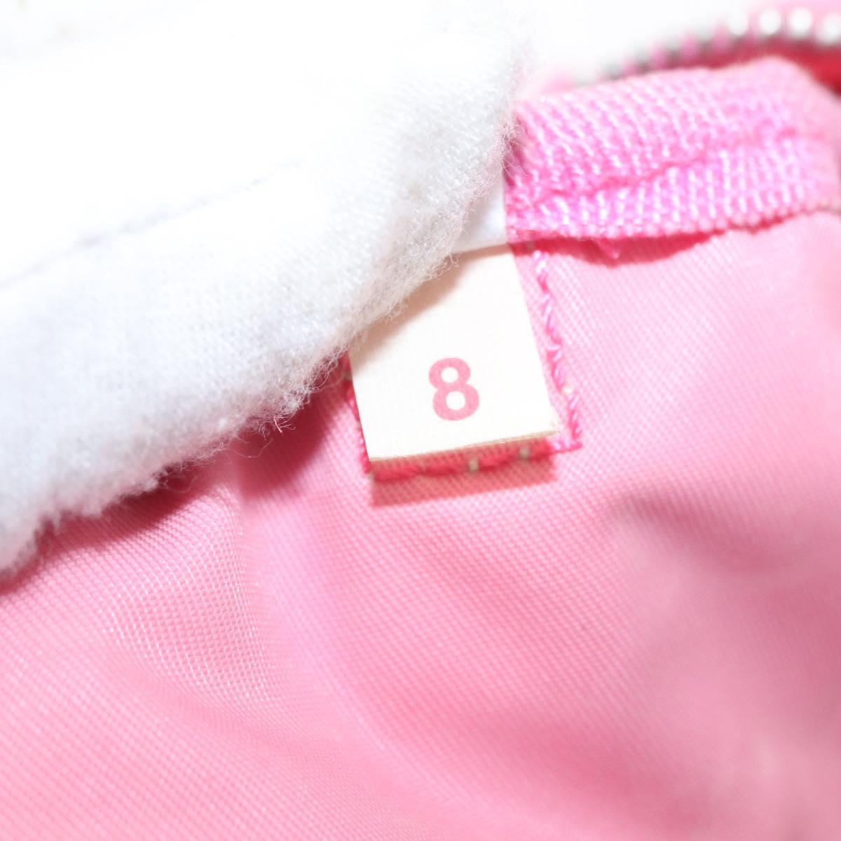 PRADA Hand Bag Nylon Pink Silver Auth 154369