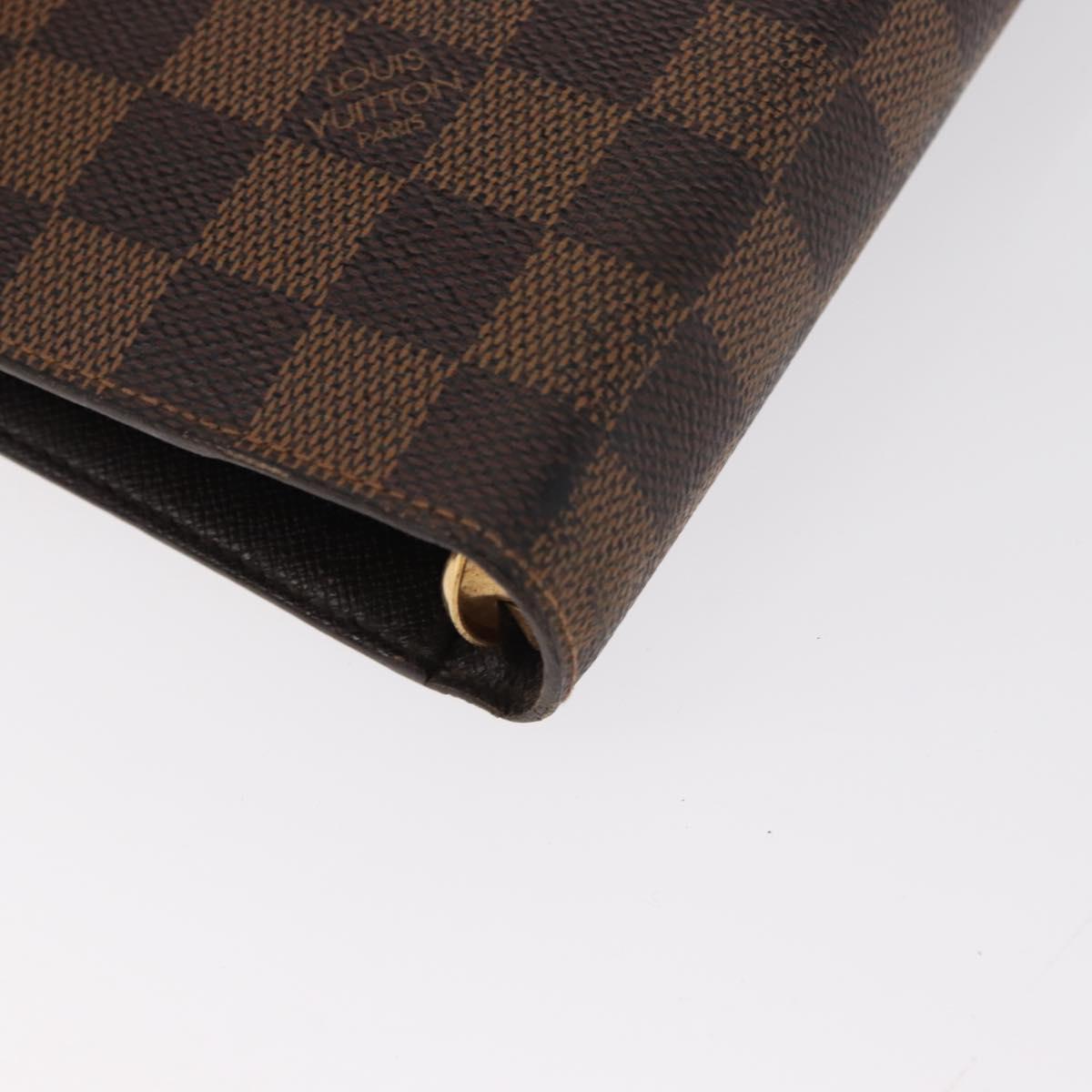 LOUIS VUITTON Damier Ebene Agenda MM Day Planner Cover R20240 LV Auth 154382