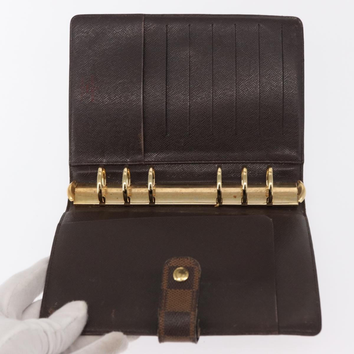 LOUIS VUITTON Damier Ebene Agenda MM Day Planner Cover R20240 LV Auth 154382