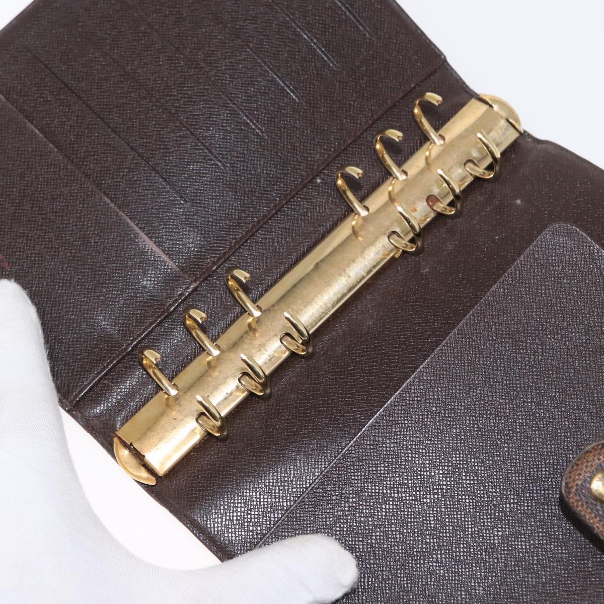 LOUIS VUITTON Damier Ebene Agenda MM Day Planner Cover R20240 LV Auth 154382