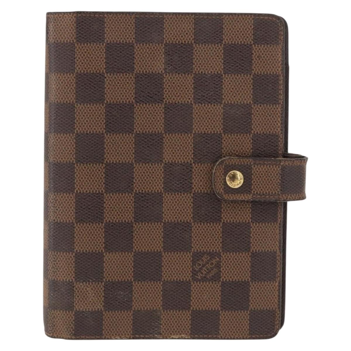LOUIS VUITTON Damier Ebene Agenda MM Day Planner Cover R20240 LV Auth 154382
