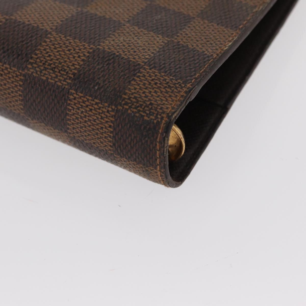 LOUIS VUITTON Damier Ebene Agenda MM Day Planner Cover R20240 LV Auth 154382