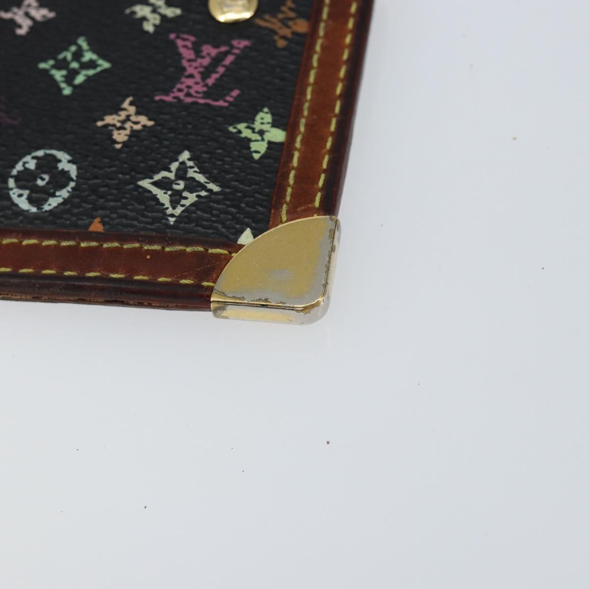 LOUIS VUITTON Multicolor Pochette Cles Coin Purse Black M13664 LV Auth 154383