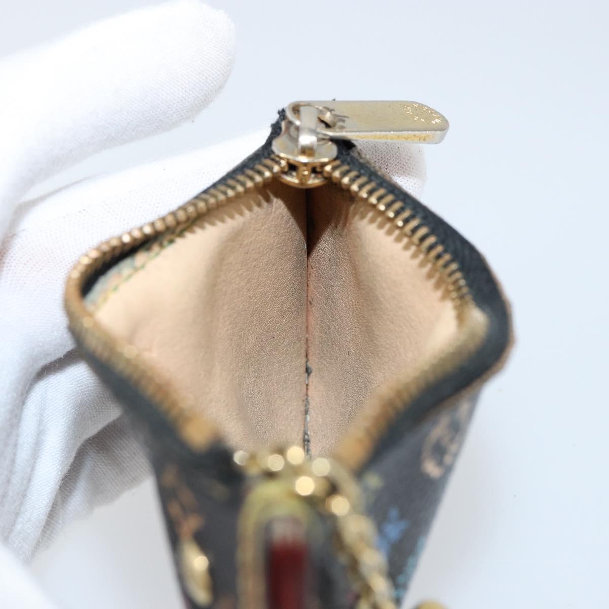 LOUIS VUITTON Multicolor Pochette Cles Coin Purse Black M13664 LV Auth 154383