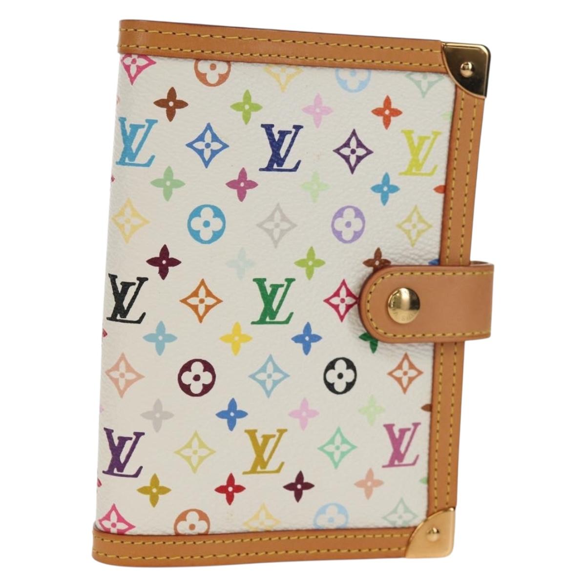 LOUIS VUITTON Multicolor Agenda PM Day Planner Cover White R21074 Auth 154385V