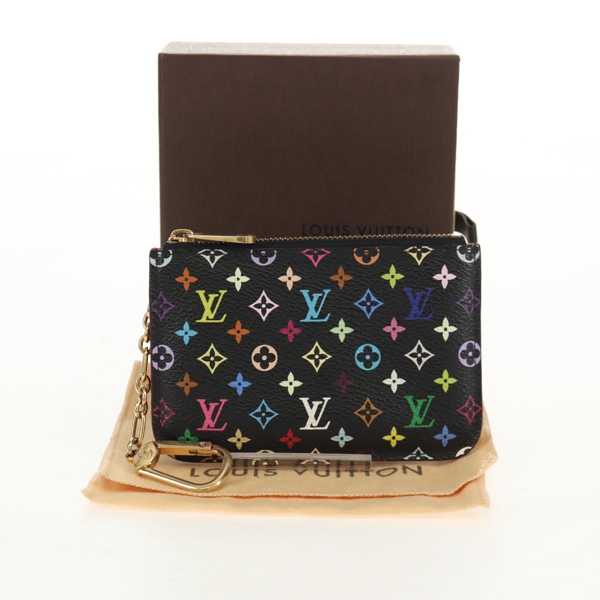 LOUIS VUITTON Multicolor Pochette Cles NM Coin Purse Black M60279 Auth 154386V