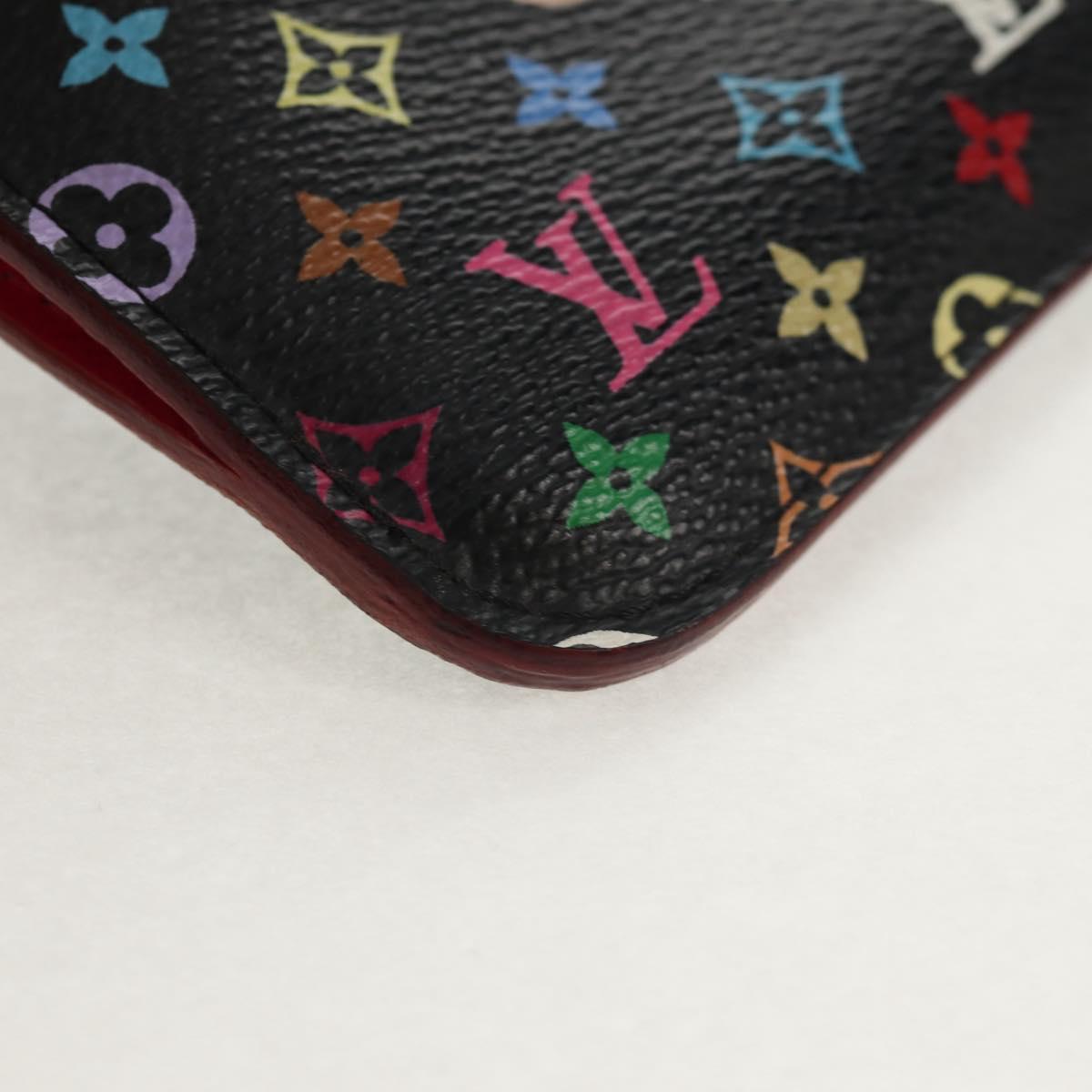 LOUIS VUITTON Multicolor Pochette Cles NM Coin Purse Black M60279 Auth 154386V