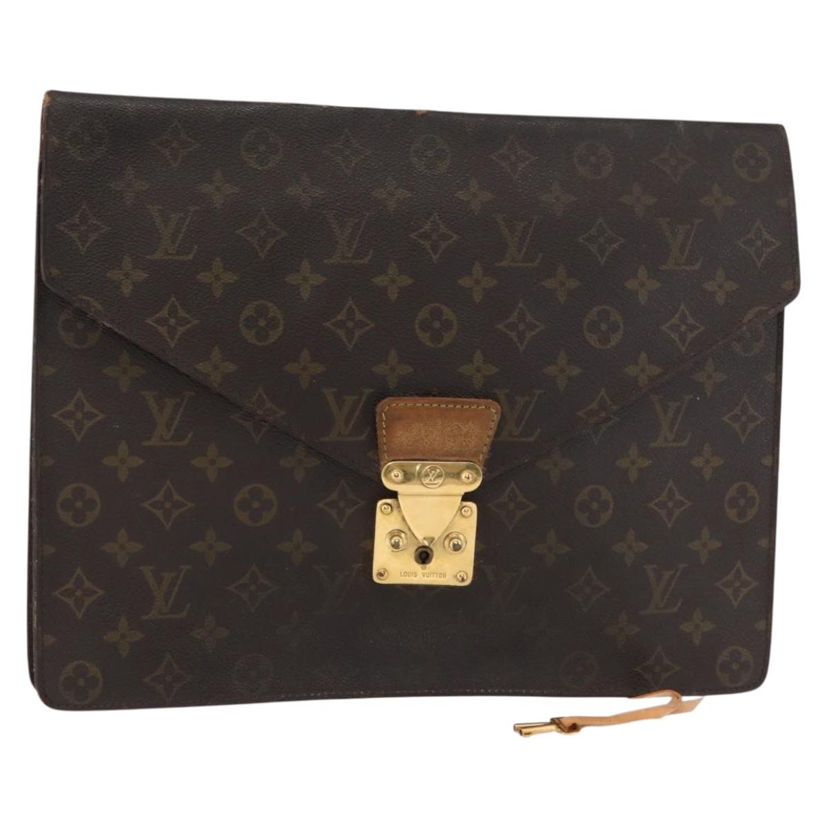 LOUIS VUITTON Monogram Porte Documents Senatur Briefcase M53335 LV Auth 154395
