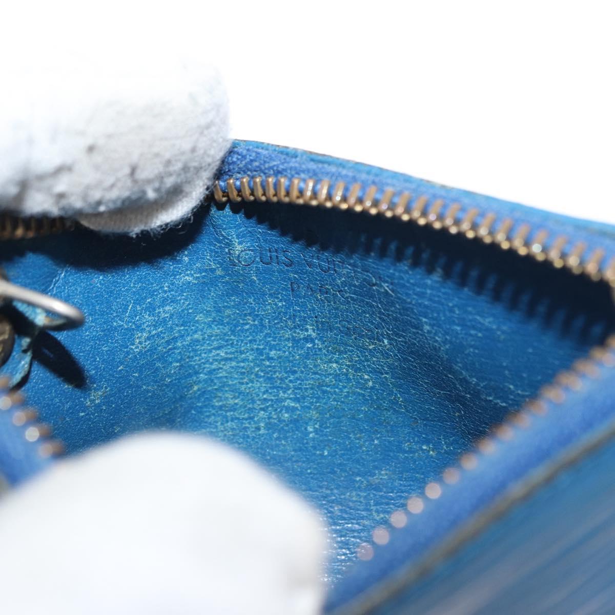 LOUIS VUITTON Epi Pochette Cles Coin Purse Blue M6380G LV Auth 154398