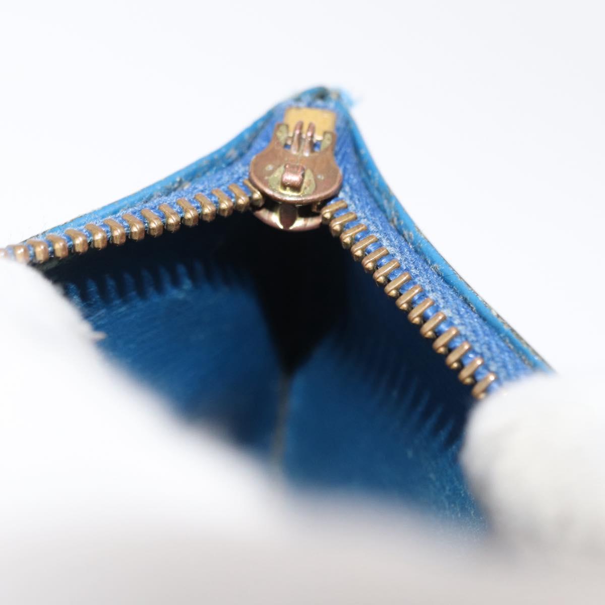 LOUIS VUITTON Epi Pochette Cles Coin Purse Blue M6380G LV Auth 154398