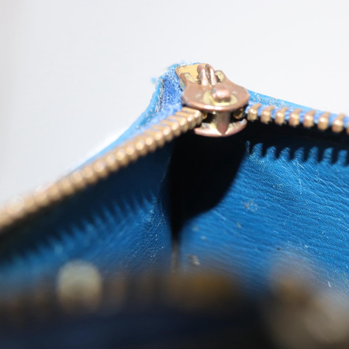 LOUIS VUITTON Epi Pochette Cles Coin Purse Blue M6380G LV Auth 154398