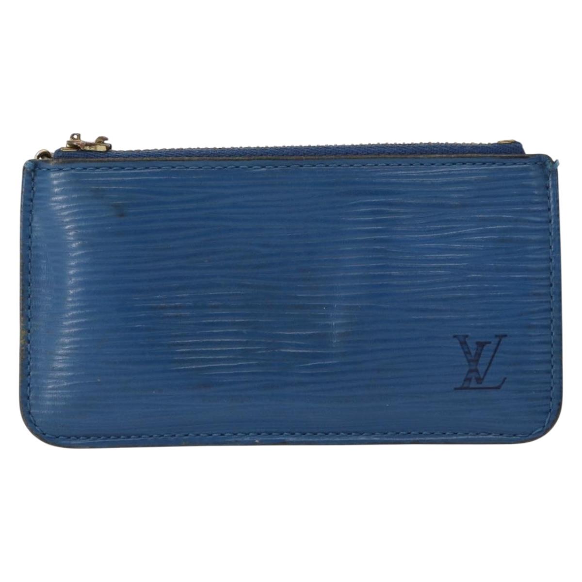 LOUIS VUITTON Epi Pochette Cles Coin Purse Blue M6380G LV Auth 154398