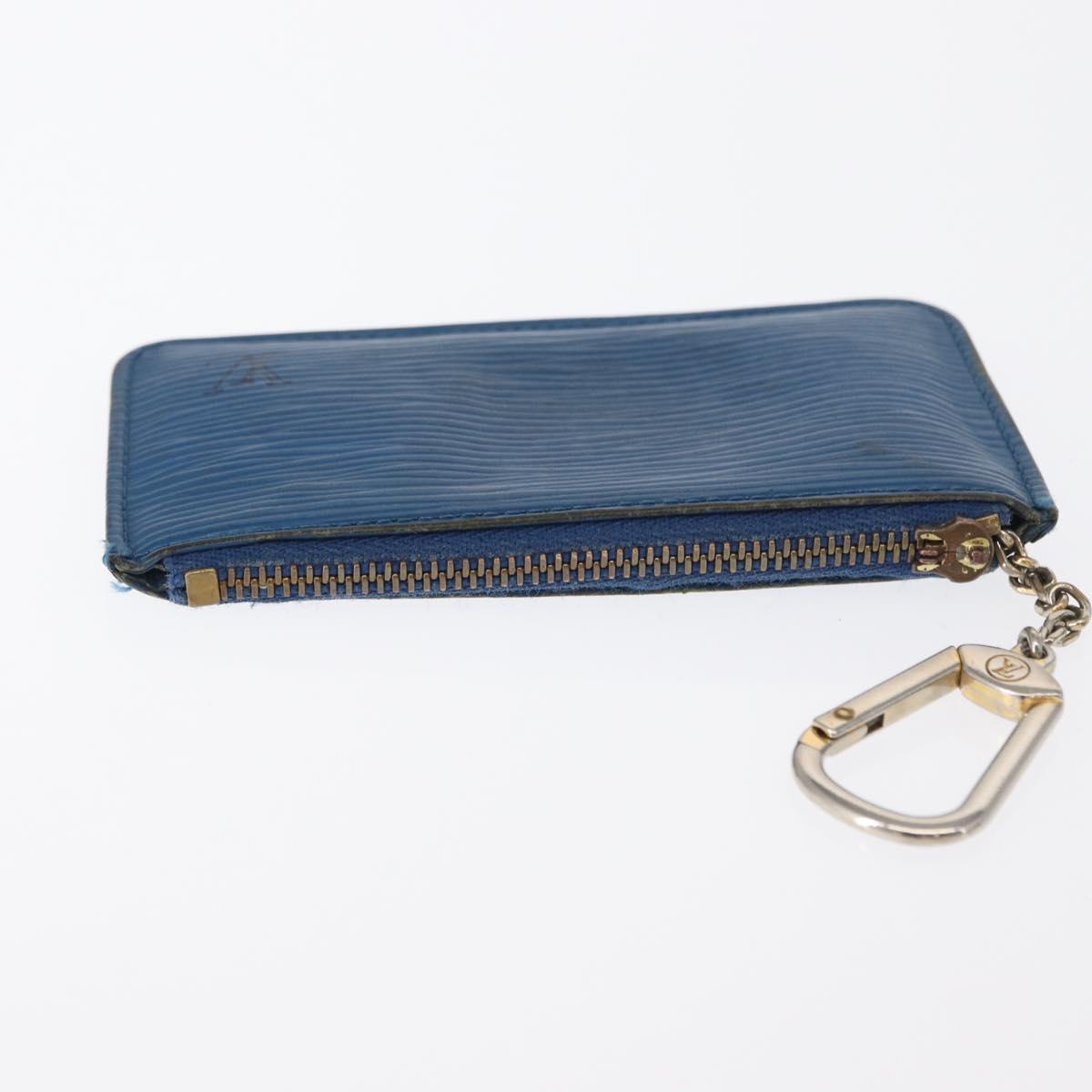 LOUIS VUITTON Epi Pochette Cles Coin Purse Blue M6380G LV Auth 154398