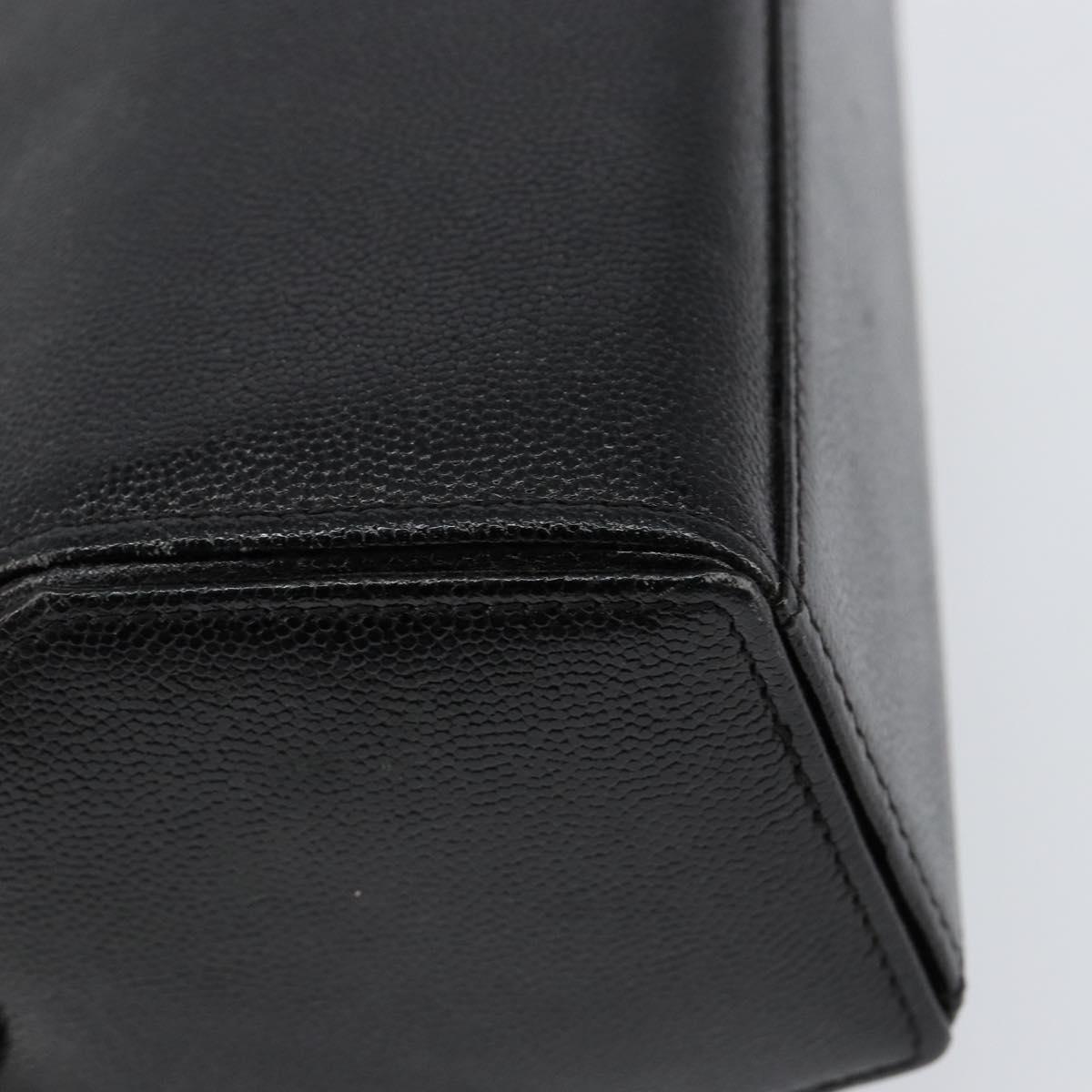 GIVENCHY Hand Bag Leather Black Gold Auth 154410