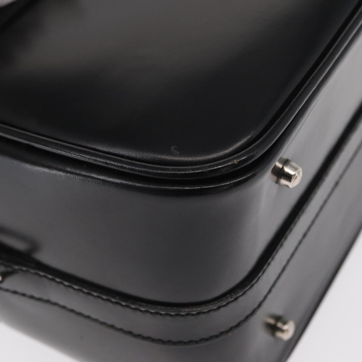 GUCCI Vanity Bamboo Hand Bag Nylon Black Silver 013 2122 2490 Auth 154411