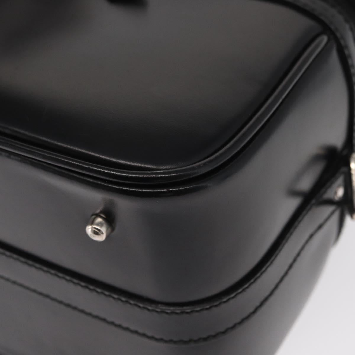 GUCCI Vanity Bamboo Hand Bag Nylon Black Silver 013 2122 2490 Auth 154411