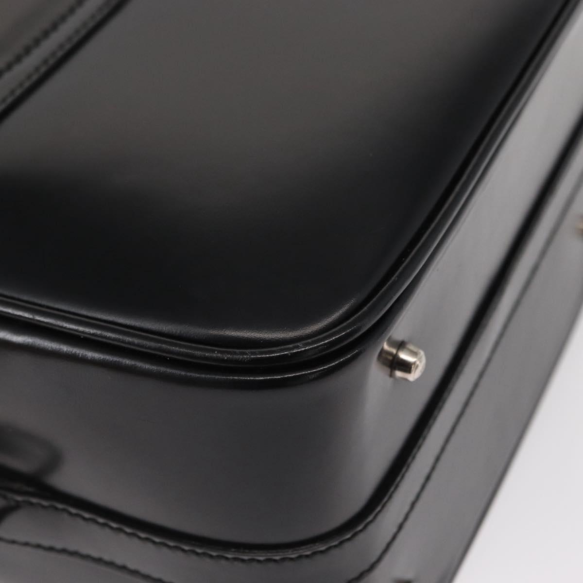 GUCCI Vanity Bamboo Hand Bag Nylon Black Silver 013 2122 2490 Auth 154411