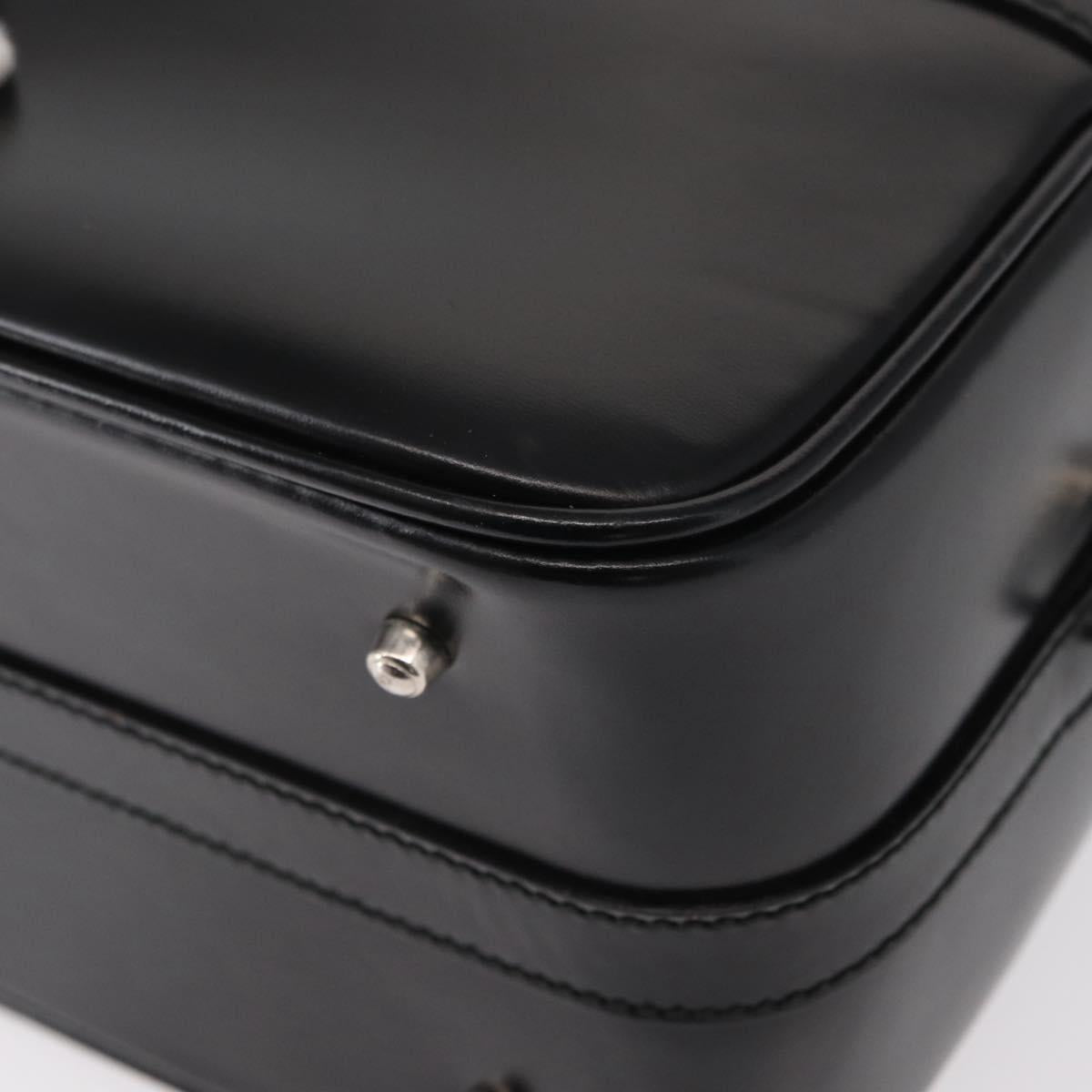 GUCCI Vanity Bamboo Hand Bag Nylon Black Silver 013 2122 2490 Auth 154411