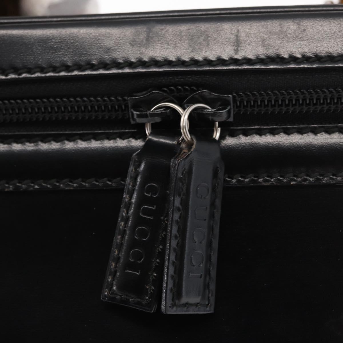 GUCCI Vanity Bamboo Hand Bag Nylon Black Silver 013 2122 2490 Auth 154411