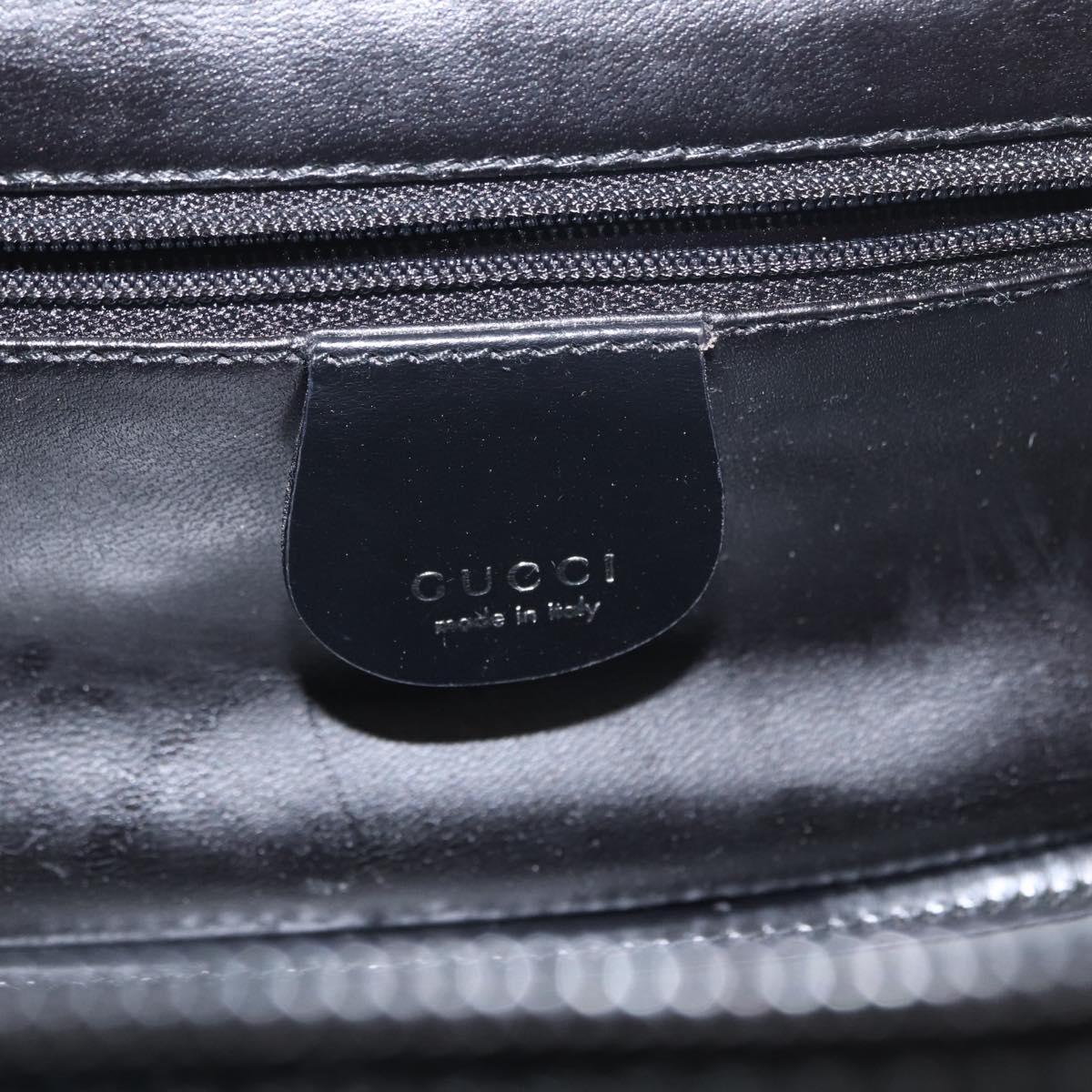 GUCCI Vanity Bamboo Hand Bag Nylon Black Silver 013 2122 2490 Auth 154411
