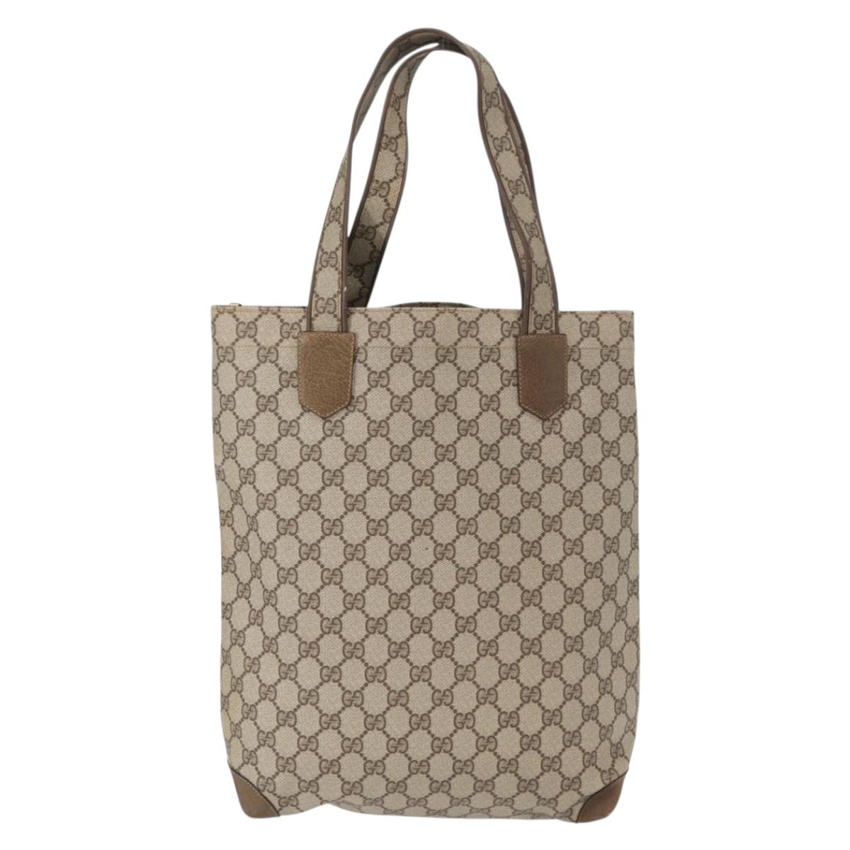 GUCCI GG Supreme Tote Bag PVC Beige 002 103 1301 Auth 154413