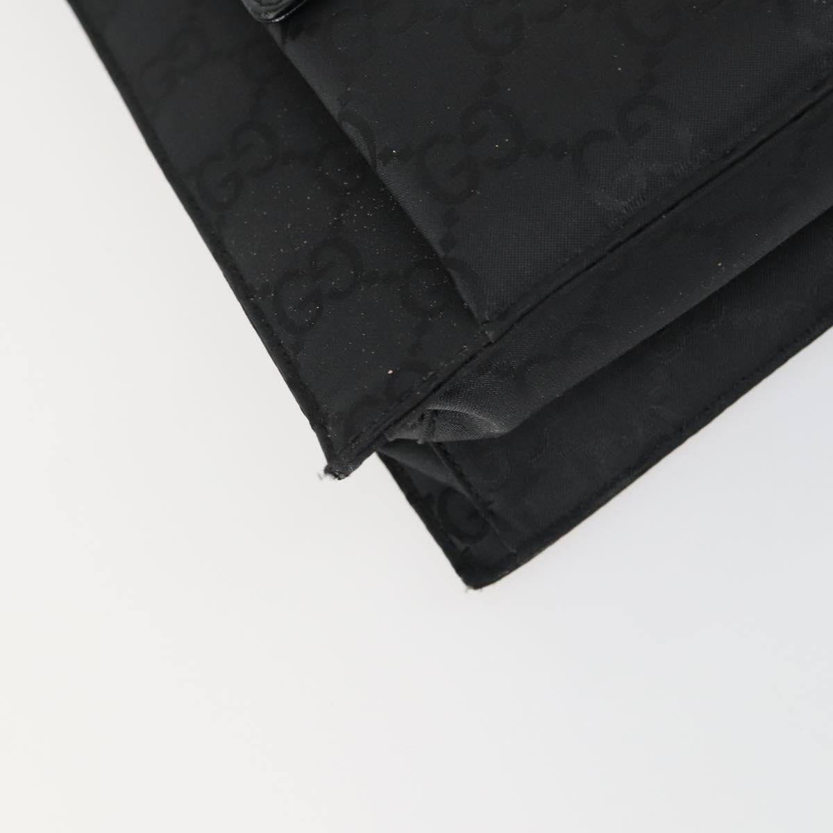 GUCCI GG Canvas Shoulder Bag Nylon Black Silver 001 3132 Auth 154414