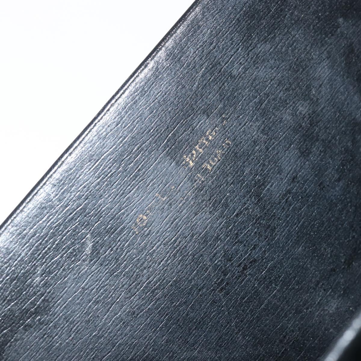 Christian Dior Shoulder Bag Leather Black gold Auth 154416