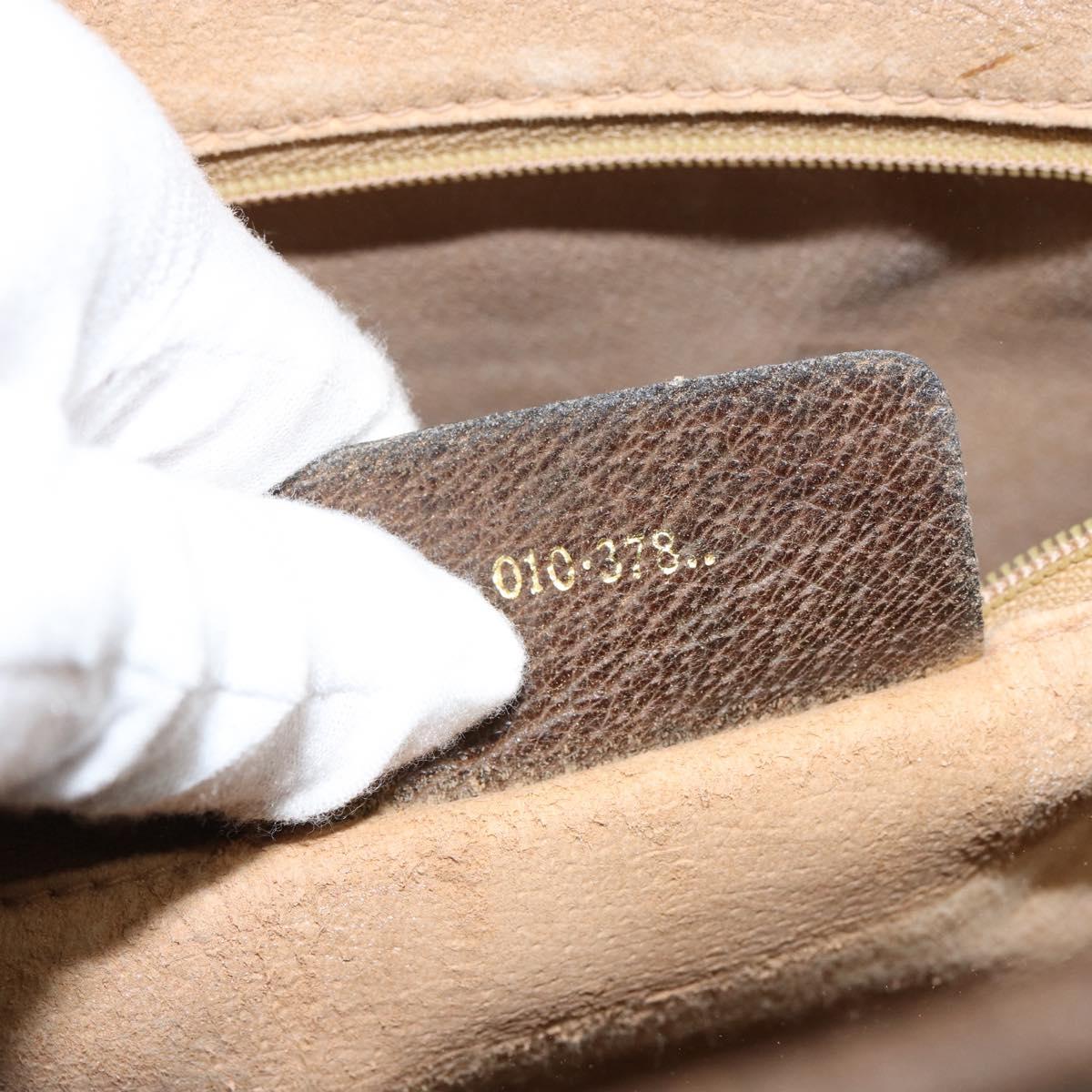 GUCCI GG Supreme Web Sherry Line Tote Bag PVC Beige Gold 010 378 Auth 154418